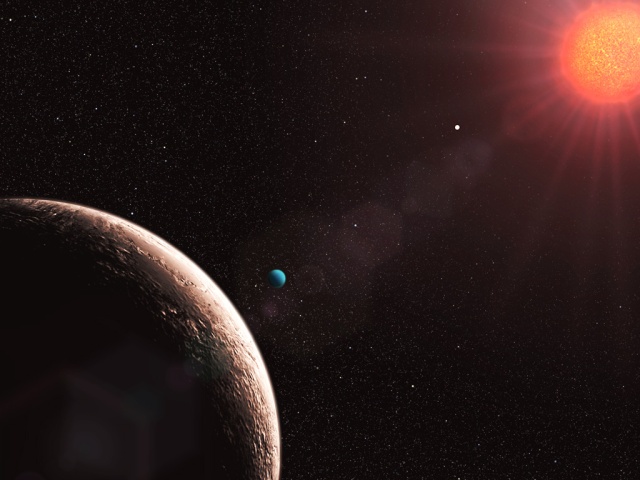 Artist's impression of the newly discovered planetary system Gli